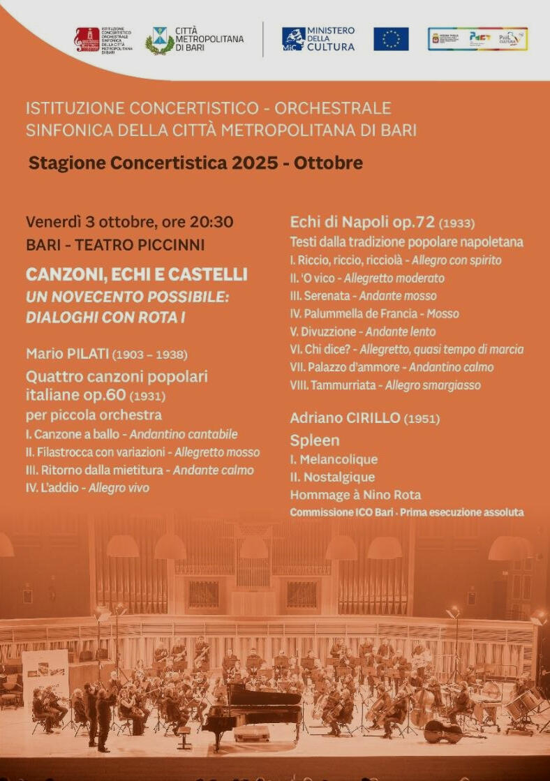 Concerto con l'Orchestra Sinfonica della Città Metropolitana di Bari 17 ottobre 2025 Auditorium Nino Rota di Bari, Italia C. Schumann: Concerto op. 7ㅤㅤㅤㅤㅤㅤㅤㅤㅤ
